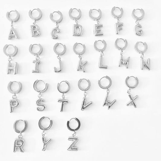 Alphabet Earrings - Silver