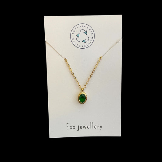 Necklace -  Green Gold Pendant