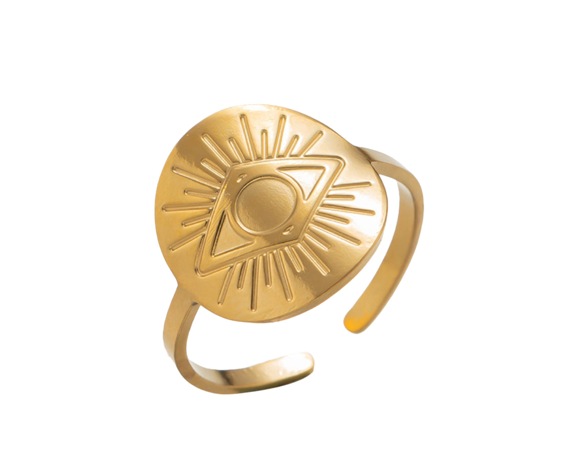 Chunky Evil Eye  Ring - Gold