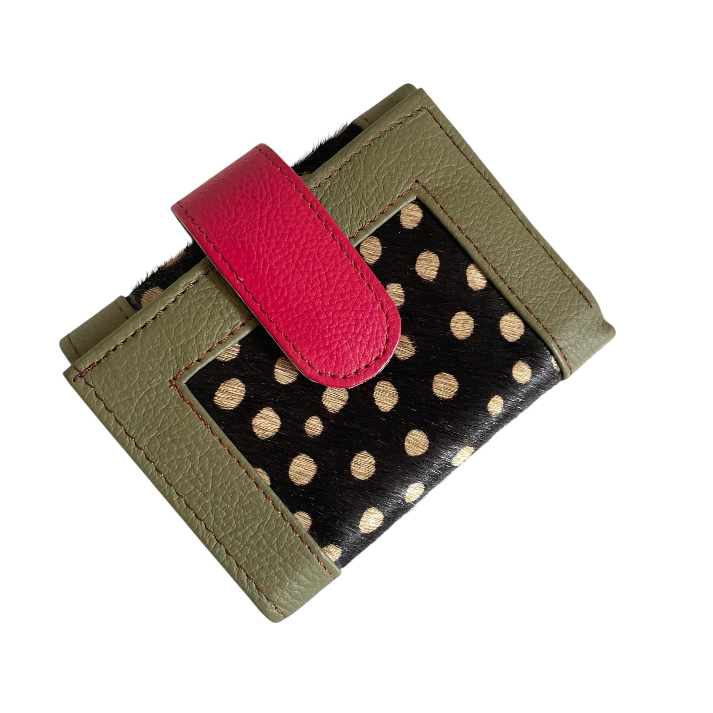 Amber Wallet  Purse  -  Spotty Green