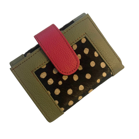 Amber Wallet  Purse  -  Spotty Green