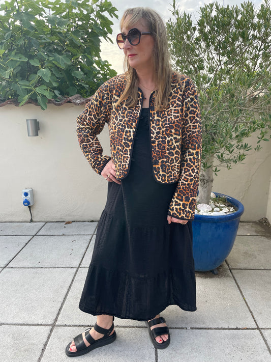 Leopard Print Reversible Jacket - Fits up to a size 16