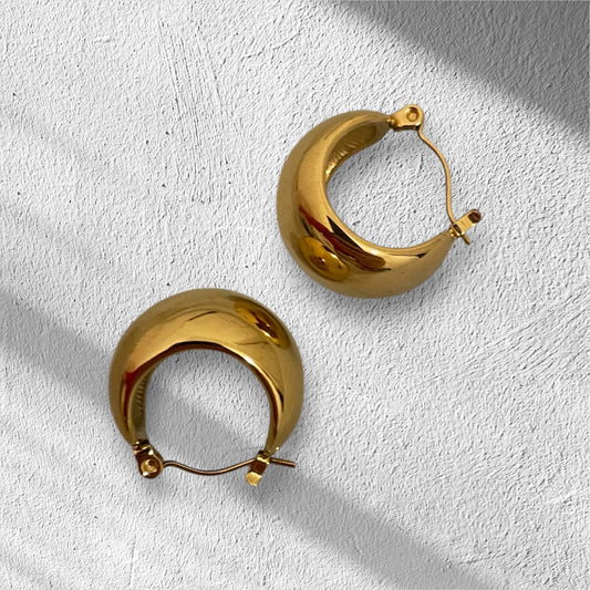 Earrings  - Chunky Hoops Gold