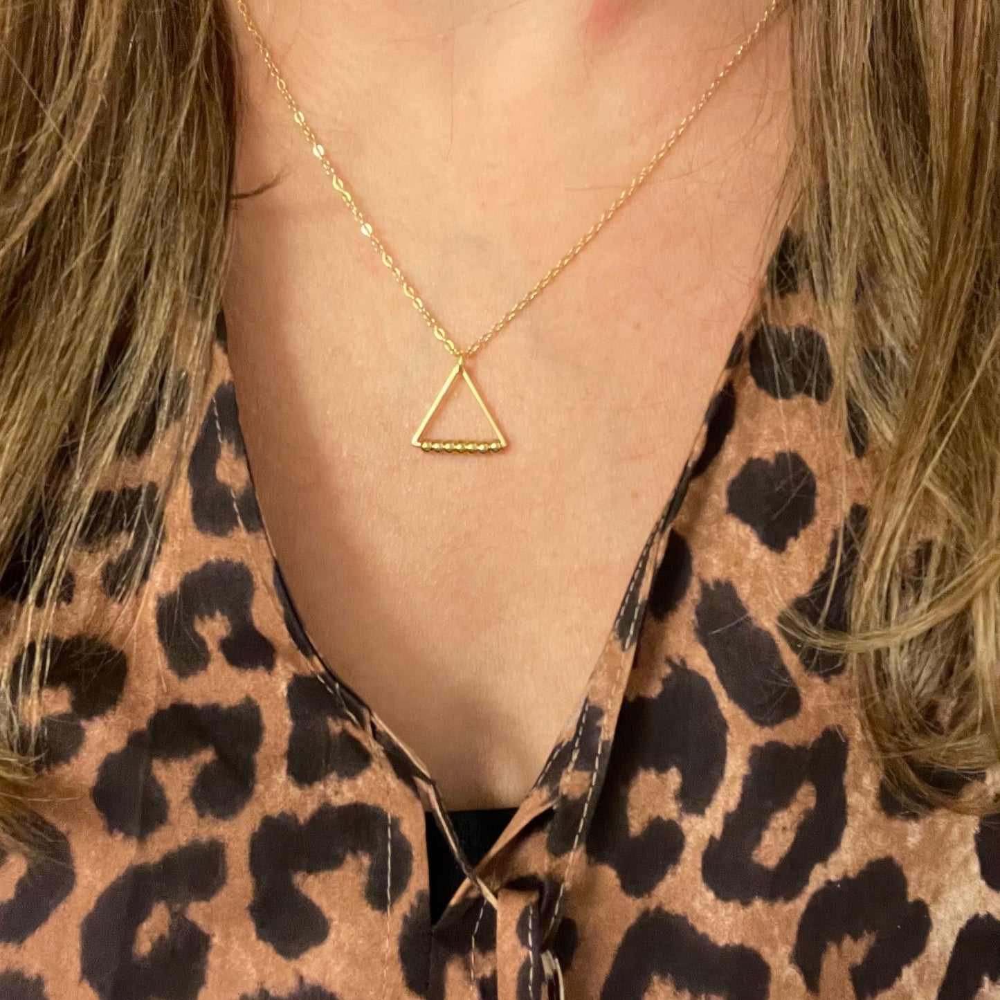 Necklace - Gold Triangle Spinner