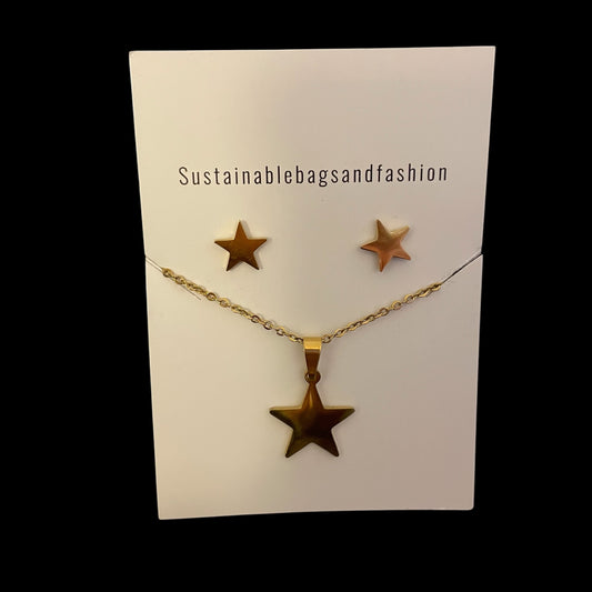 Necklace and Earring Set - Gold Star