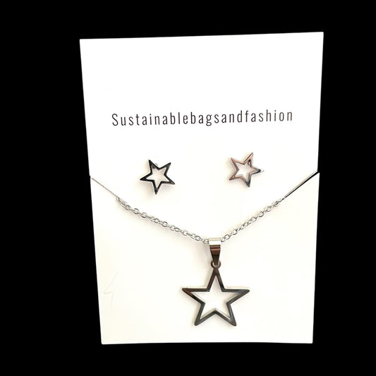 Necklace and Earring Set - Silver Star