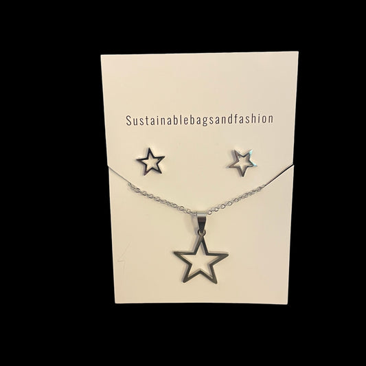 Necklace and Earring Set - Silver Star