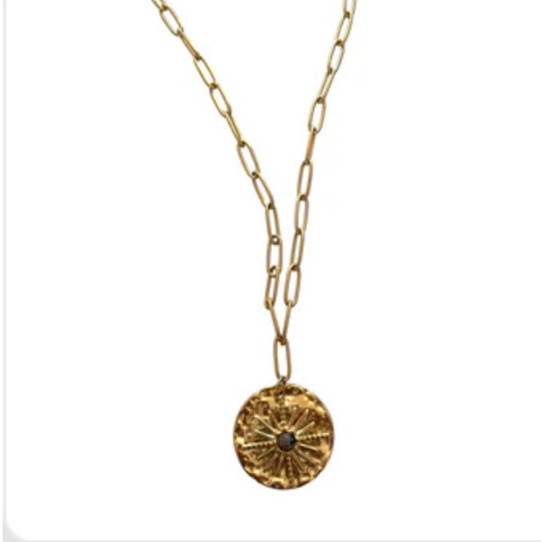 Chunky Necklace -  Gold Pendant