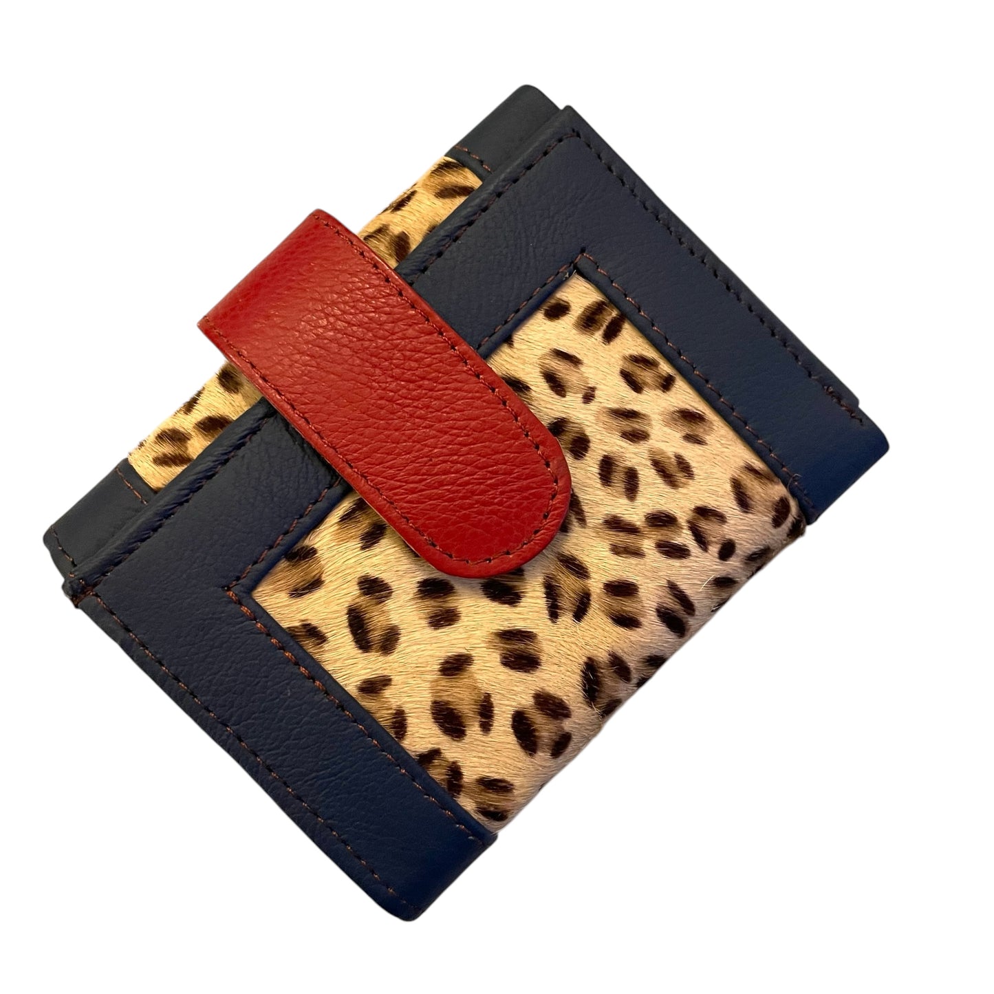 Amber Wallet Purse  -  Leopard Blue