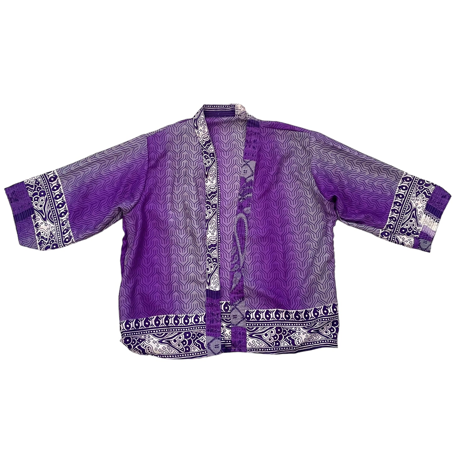 Short Recycled Silk - Kimono Purple Haze