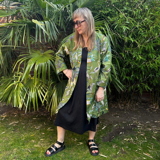 Cotton  Kimono - Green  Jungle