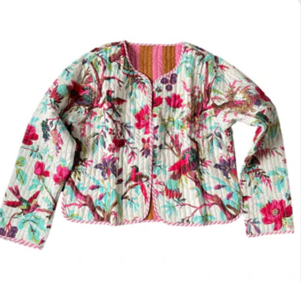 Floral Stripe  - Reversible  Jacket