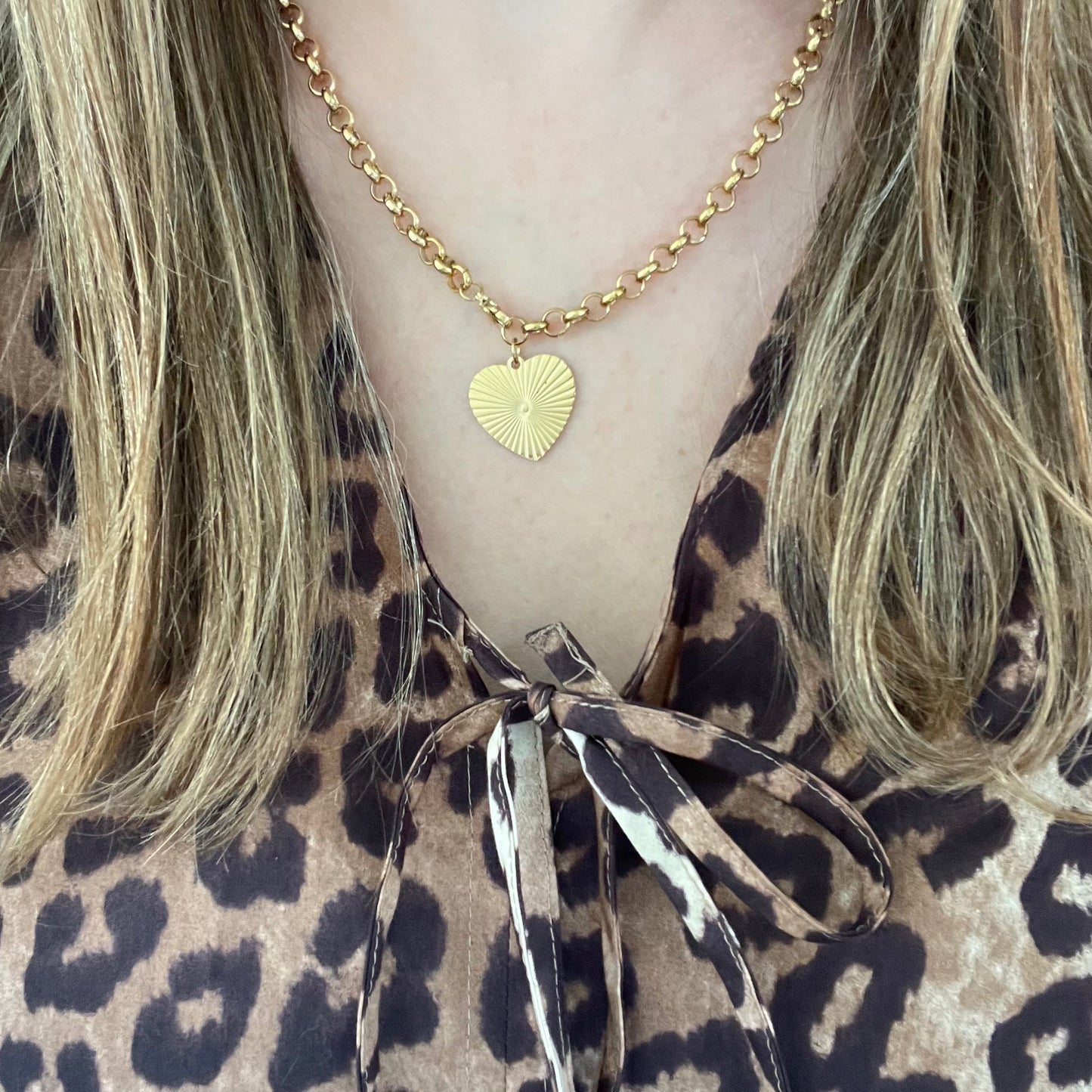 Sunshine In My Life Heart Necklace - Gold